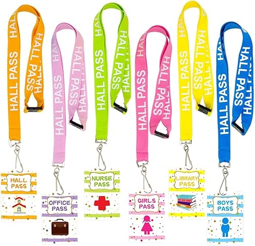 Lot de 6 cordons de passe et passe scolaire Motif